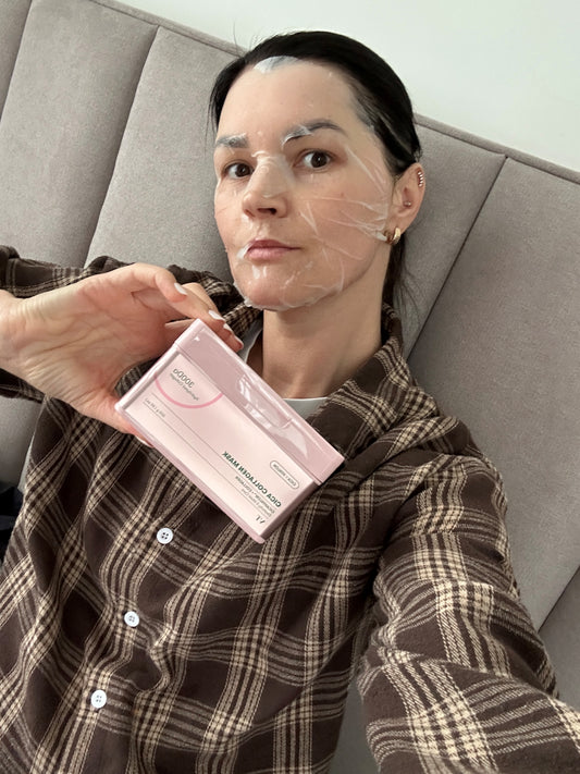 Cica Collagen Mask stangrinamųjų lakštinių veido kaukių su hialuronu rinkinys, 30 vnt.