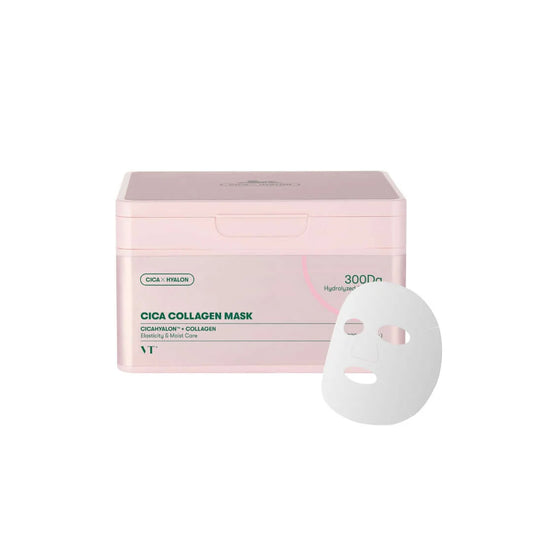 Cica Collagen Mask stangrinamųjų lakštinių veido kaukių su hialuronu rinkinys, 30 vnt.