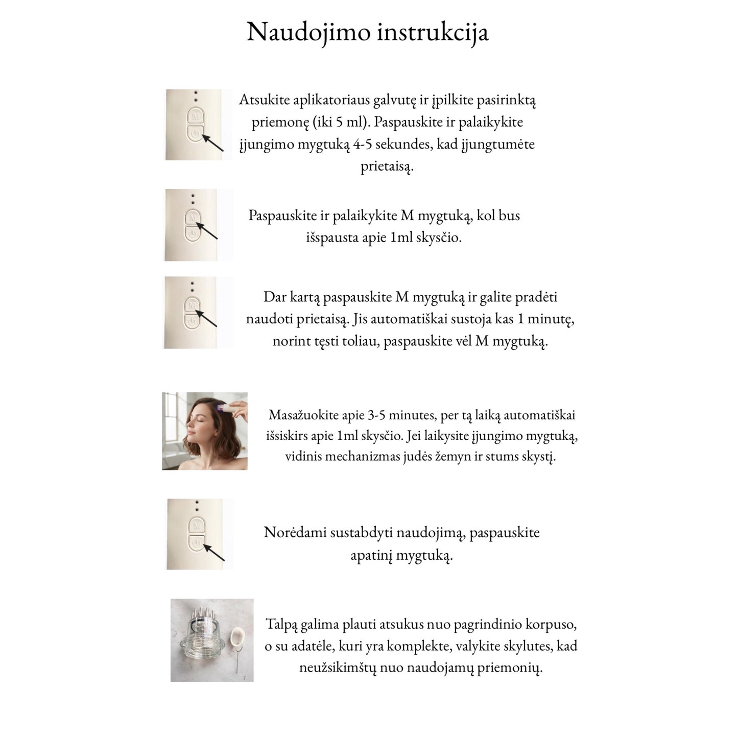 "Émisi" galvos odos masažuoklis su aliejaus aplikatoriumi + aliejus Dovana 🎁